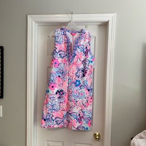 NWT Lilly Pulitzer Camari Shift Dress - Prosecco Pink Make A Splash. Size Large